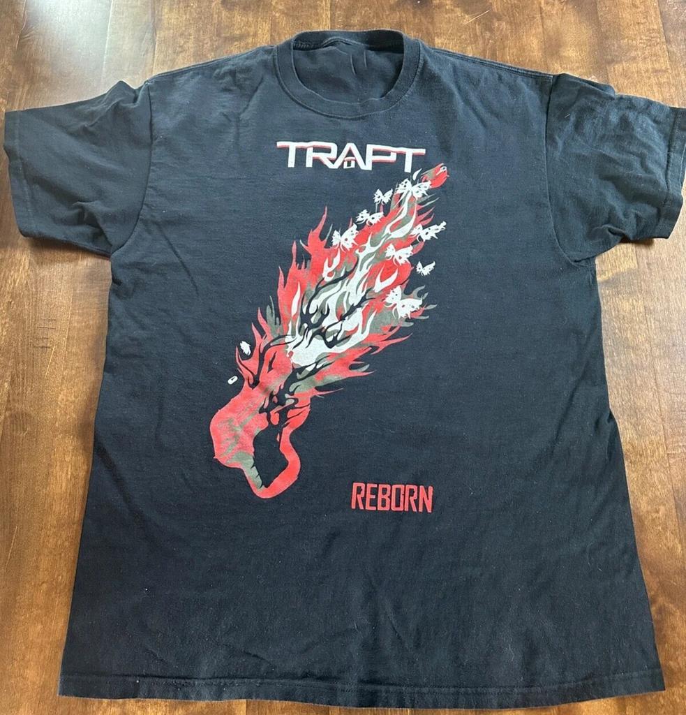 Vintage Trapt Rock Band-Reborn-XL Black Tour-T-Shirt REPRINT