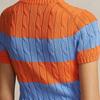 Polo Ralph Lauren SS24 Полосатый вязаный свитер с круглым вырезом и коротким рукавом, женский свитер, многоцветный WMPOSWENC020886-400