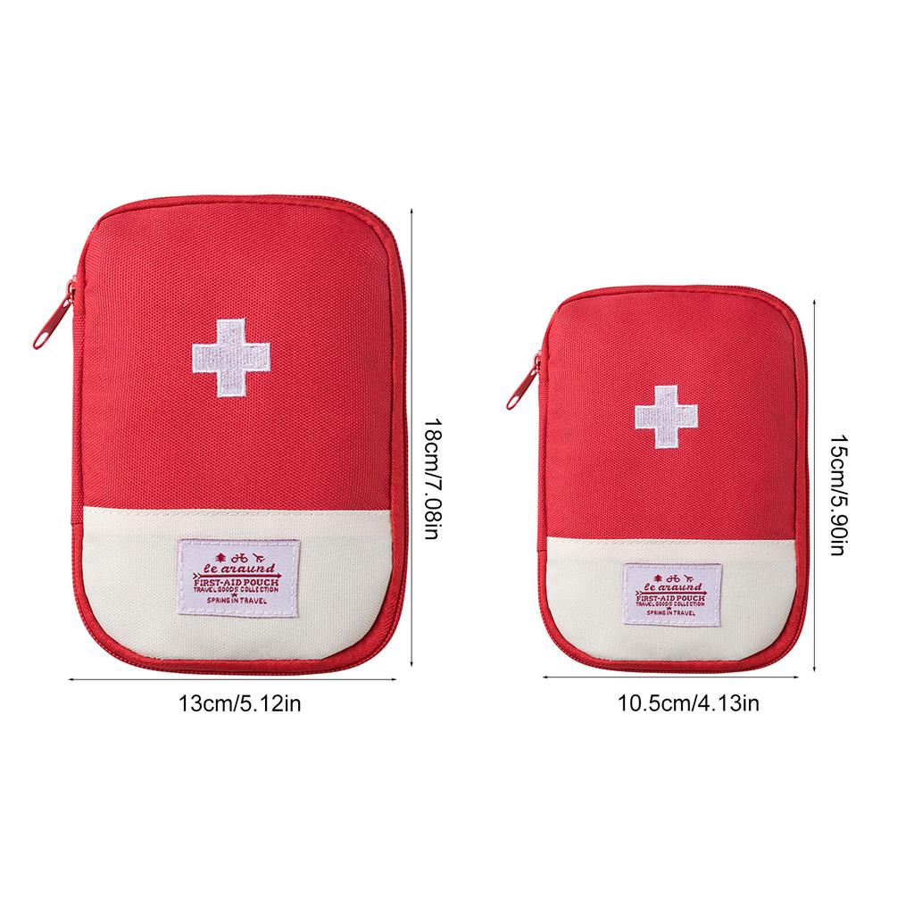 Empty First Aid Bag Emergency Kits, 2Pcs Travel Size Survival Kits Small Medicine Bag, First Aid Kits for Office Outdoor