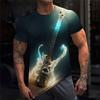 Men's T Shirt Tee Tee Graphic Guitar Musical Instrument Crew Neck Clothing Apparel 3D Print Outdoor Casual Short Sleeve Print Vintage Fashion Designer