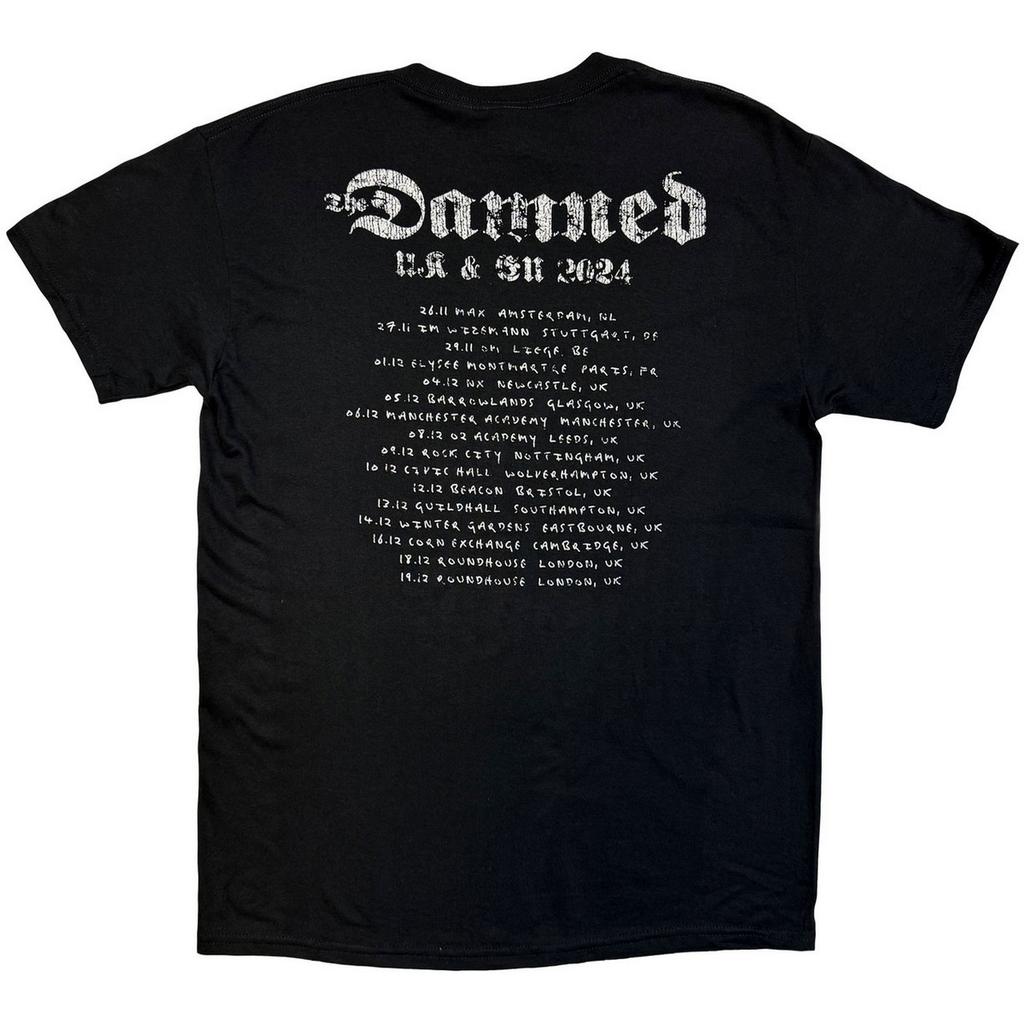 The Damned Unisex Adult UK & EU Tour 24 Band Photo Back Print T-Shirt