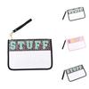 Clear Pvc Embroidered Alphabet Travel Toiletry Bag With Colorful Design