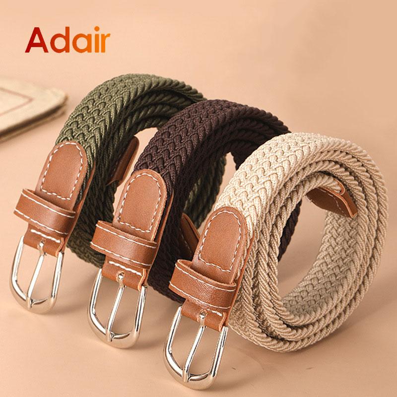 Elastic Belts For Woman Canvas Stretch Belt Solid Color High Quality Fashion Casual Jeans Webbing Ladies Tactical Strap DT050
