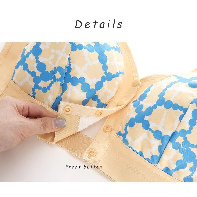 0XL-6XL Нижнее белье большого размера, бюстгальтер-топ без косточек с передней застежкой, с принтом