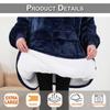Oversized Wearable Blanket Hoodie with Sleeves Pocket Sherpa Fleece Blanket Sweatshirt Warm Thick Plush Heating Hooded Blankets