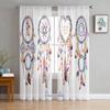 Dream Catcher Watercolor Feather Pattern Modern Tulle Curtains for Living Room Bedroom Home Kitchen Window Sheer Curtains