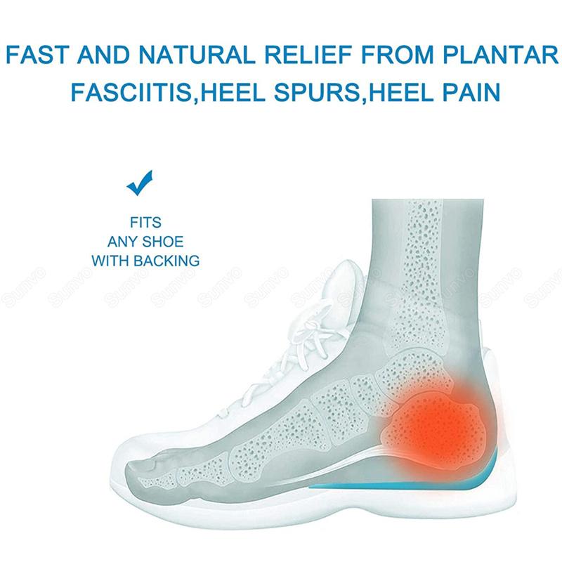 2 Pairs Silicone Gel Heel Pads for Plantar Spur Pain Relief Shock Absorption U-Cup Insole Cushions for Foot Comfort