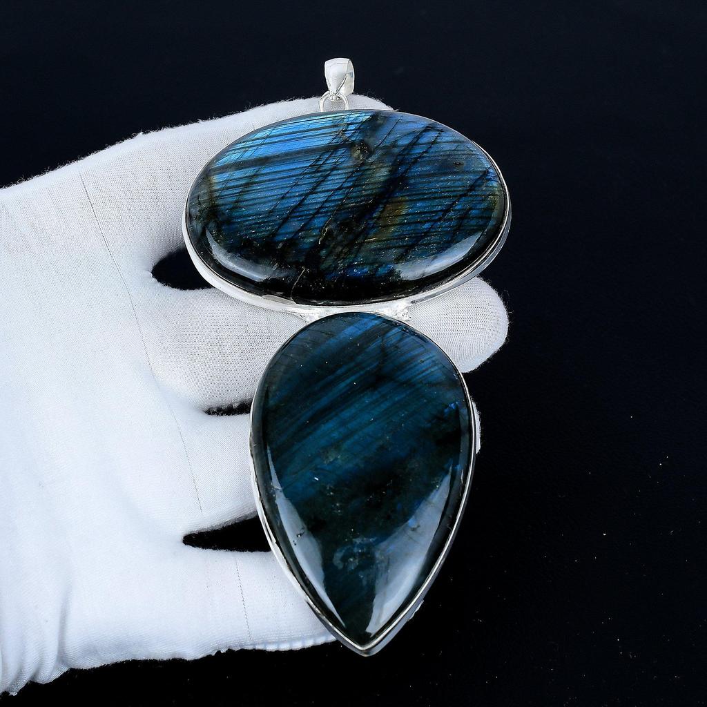Подвеска с лабрадоритом, Ювелирные изделия ручной работы из стерлингового серебра 925 пробы, Серебряная подвеска с лабрадоритом, Ювелирные изделия для вечеринок для женщин, Подарок на день рождения