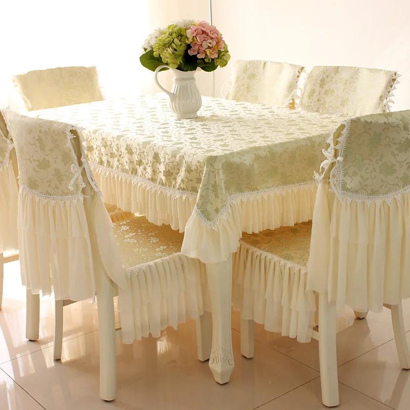 Высококачественная квадратная скатерть с кружевным краем, бытовая подушка для обеденного стола, подушка для стула, чехол на спинку, минималистичный современный пылезащитный чехол