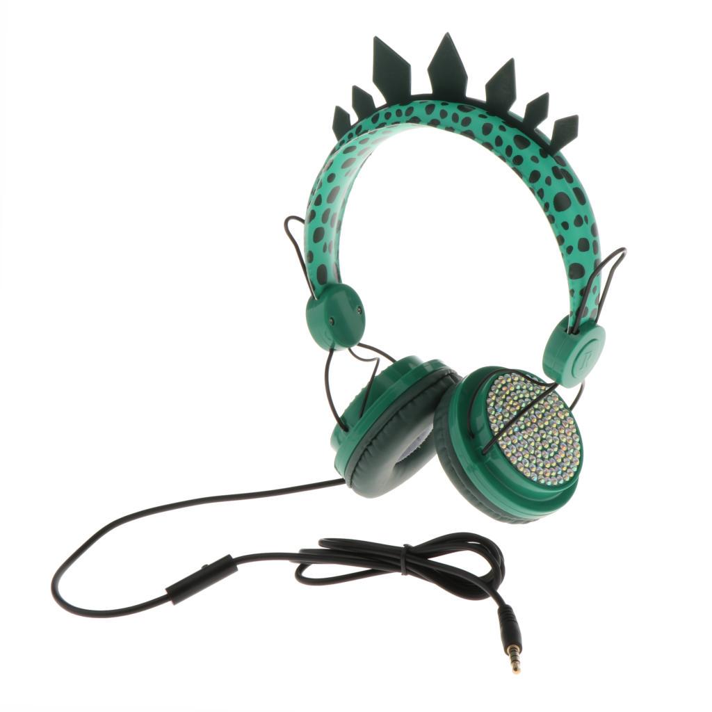 Милый динозавр мультфильм дети мальчики проводные наушники гарнитура с микрофоном