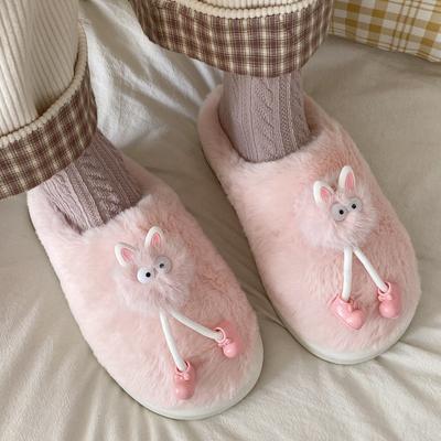 Модные женские теплые меховые тапочки на платформе женские домашние повседневные тапочки