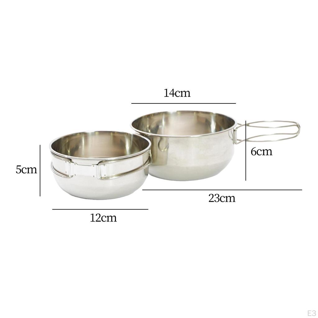 Внешняя походная миска, посуда, легкая, многофункциональная для приготовления пищи со складной ручкой