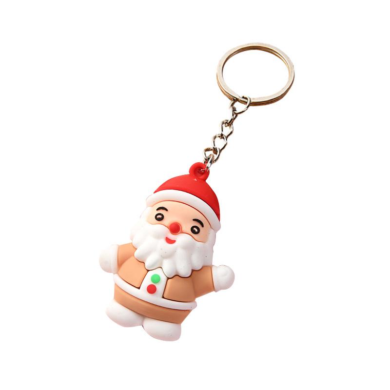 1pc Cute Keychain Snowmen Keyring Silicone Gifts for Women Backpack Accessories Christmas Pendant