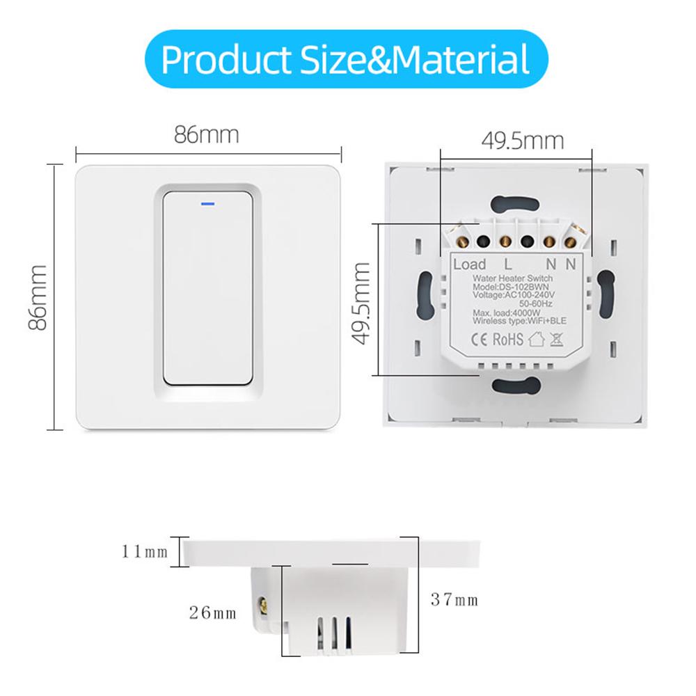 ELEGAN 20A/40A Умный Wifi выключатель водонагревателя Tuya, кондиционера, умная жизнь, дистанционное управление голосом, таймер для Alexa Google Home