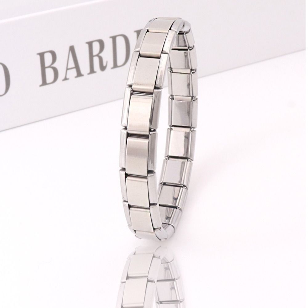 Браслет из нержавеющей стали ручной работы, эластичный мужской браслет-манжета, простой итальянский стартовый браслет с подвеской, лето