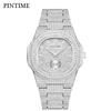 Женские кварцевые часы Pinshi класса люкс с дизайном, полностью инкрустированным бриллиантами, водонепроницаемые для женщин