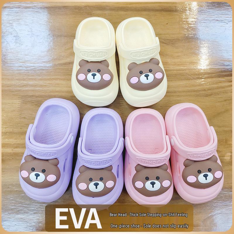 Детские летние мультяшные клоги 2025: Нескользящие тапочки и сандалии для мальчиков и девочек