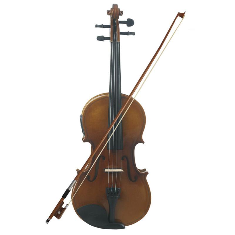 4/4 Electro-Acoustic EQ Violin Fiddle Kit Solid Matte Finish Spruce Face Board 4-String With Case