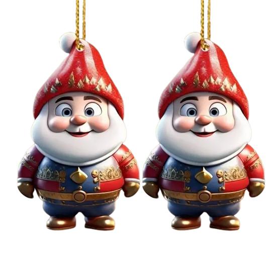 1 пара подвесок с мультяшными фигурками, легко подвешиваются, акриловые рождественские украшения, красочные, многоразовые