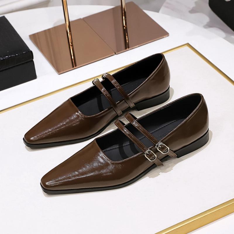 Fashion Hot Selling 2025 New Pointed Toe Women Mary Jane Shoes Fashion Shallow Buckle Shoes Ladies Casaul Dress Low Heel Leather Shoes