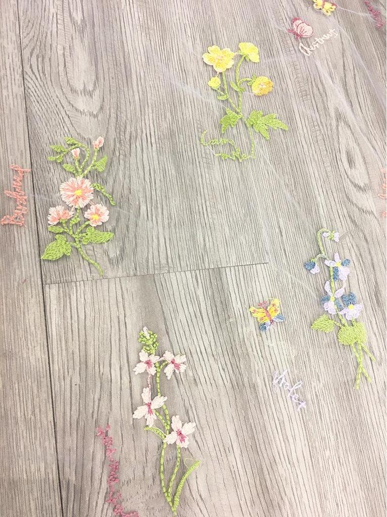 Европейское вышитое многоцветное цветочное тюлевое свадебное платье