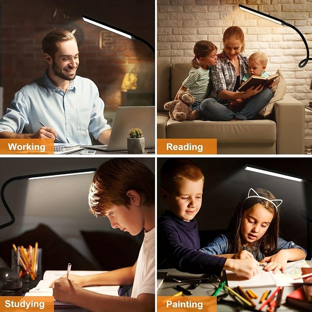Flexible LED Table Lamp 360°Folding Reading Light LED Clip-on Desk Lamp Study Stand