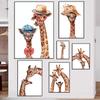 Милый плакат с жирафом Забавное животное Семейная фреска Холст Принт Настенное искусство Картина для гостиной Домашнее украшение Картина Подарок Cuadro