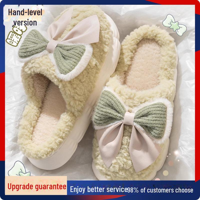 Водонепроницаемые нескользящие хлопковые зимние тапочки для пар - теплая домашняя обувь для женщин
