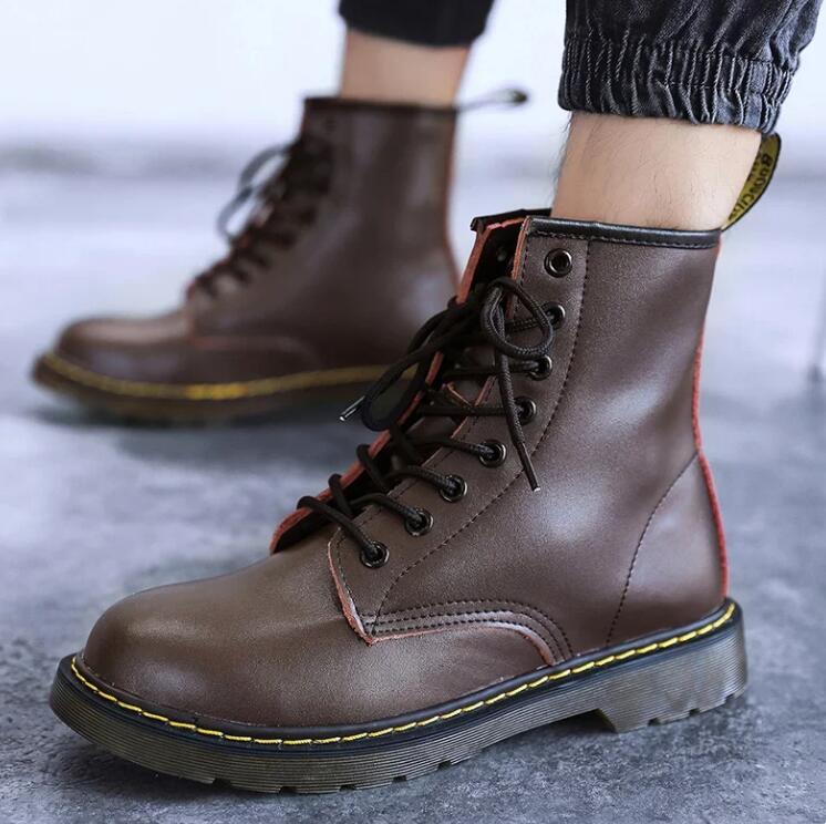 Классические ботинки Doc Motorcycle, мужская обувь, повседневная обувь, классические ботильоны, высокие скользящие ботинки для офиса, вентиляционные, хозяйственные туфли для мужчин