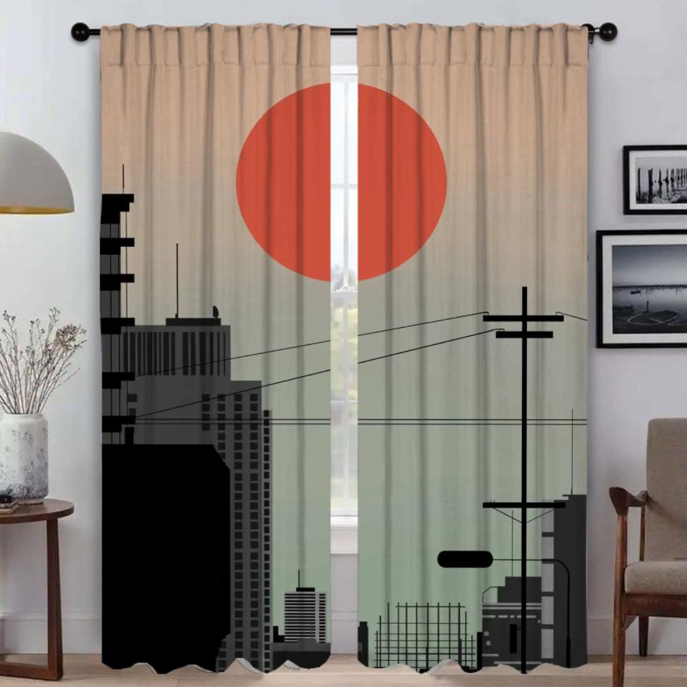 Исцеление — это закат. Оконная штора для комнаты 2. Панельные шторы для спальни. Оттенки. Разделение. Домашний интерьер. Шторы. Гостиная. Камера.