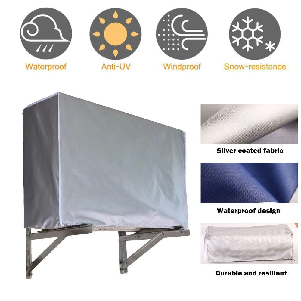 Silver Air Conditioner Cover Multisize Cleaning Bag Sunscreen Air Conditioner Protective  Outdoor