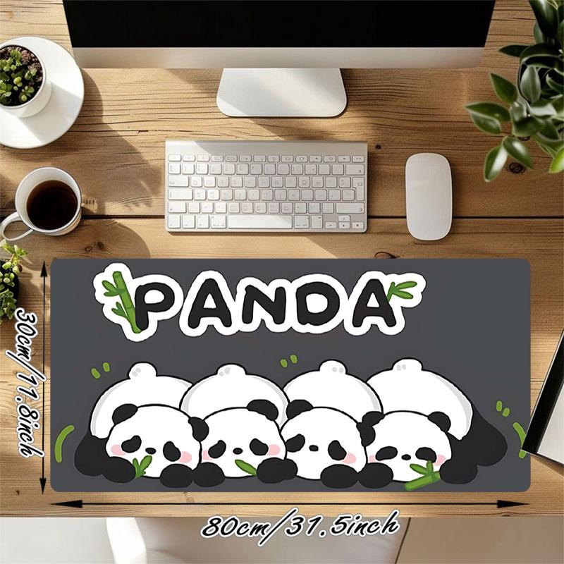 1PC Panda Bamboo Oversized Mouse Pad - Non-Slip Rubber Base Perfect for OfficeIdeal Gift for Gaming Enthusiasts,327A