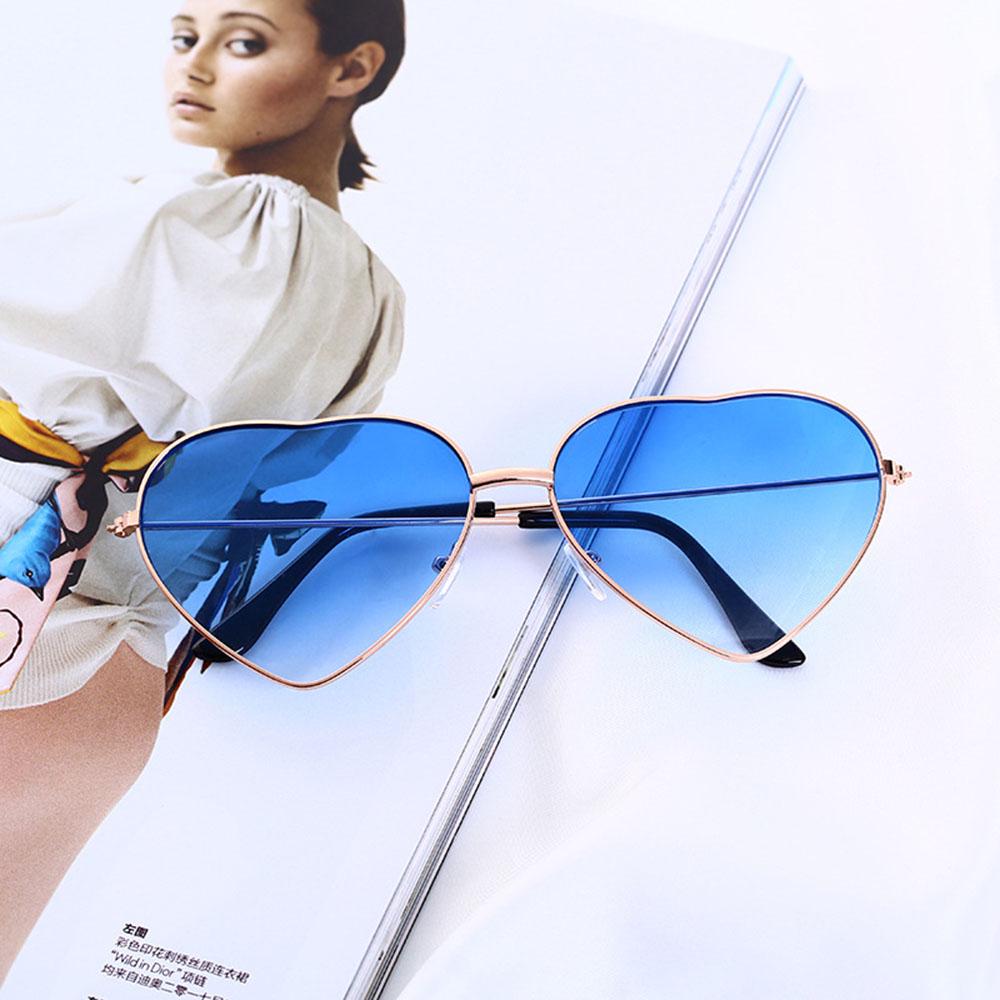 Heart Shaped Sunglasses Women Metal Frame Reflective Lens Sun Protection Sunglasses Men Mirror De Sol Fashion Driver