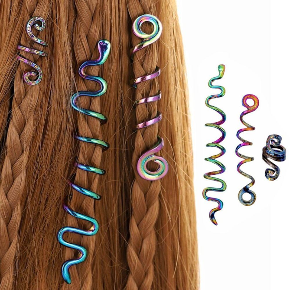 3pcs Metal Cuff Clips Viking Beads Celtic Knot Dreadlock Beads Hair Braid Rings for Women Girls