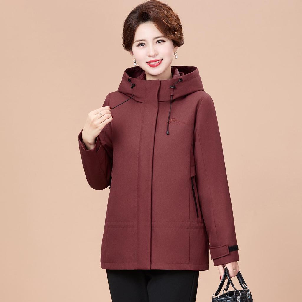 Женская зимняя куртка средней длины со съемной подкладкой - Утепленное, теплое пуховое пальто для женщин среднего и пожилого возраста