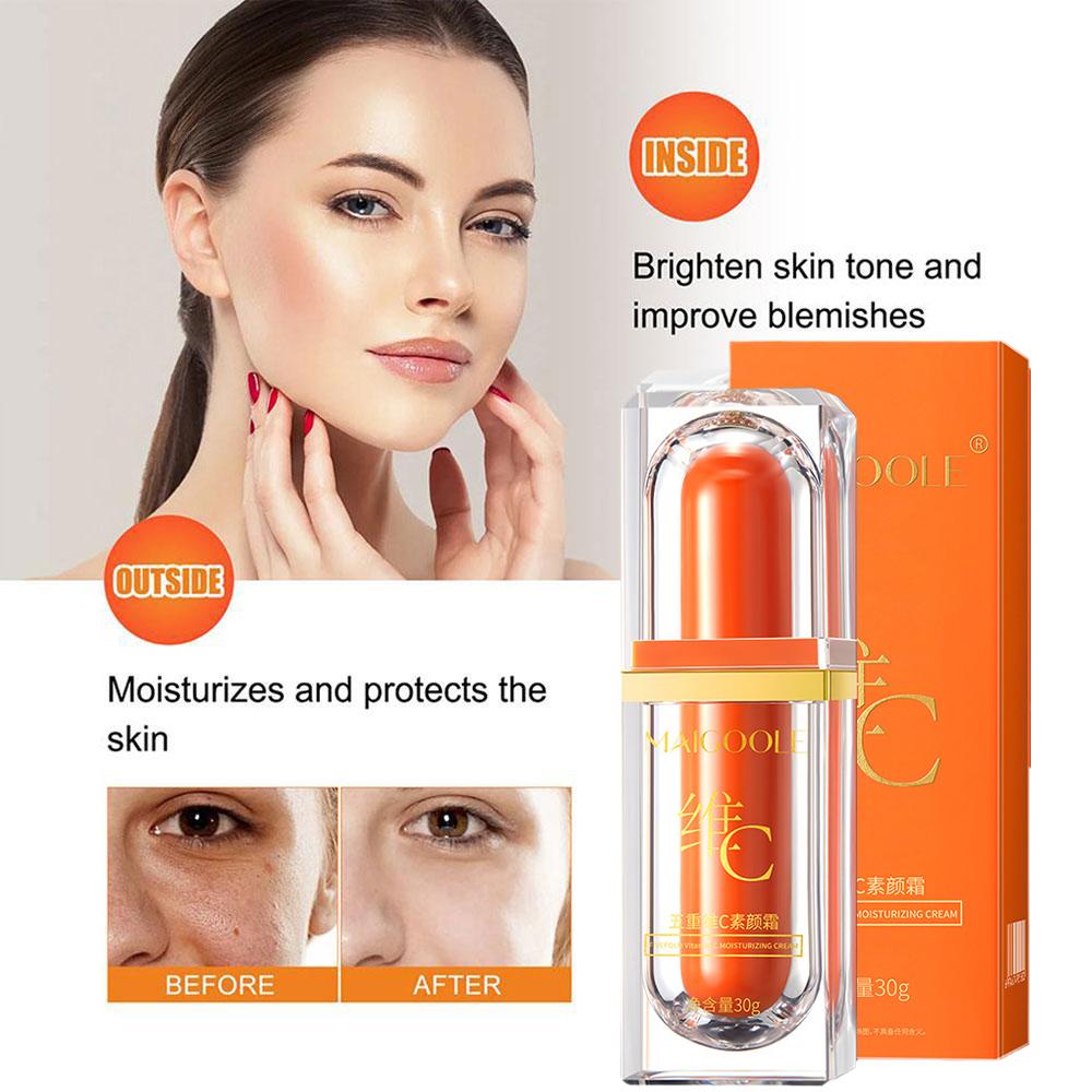 Тонизирующий крем с витамином С, отбеливающий VC, увлажняющий крем с пятью тонами, против морщин, старения, осветления прыщей, M2K7