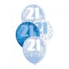 Unique Party Latex Glitz 21st Birthday Balloons (Pack of 6)
