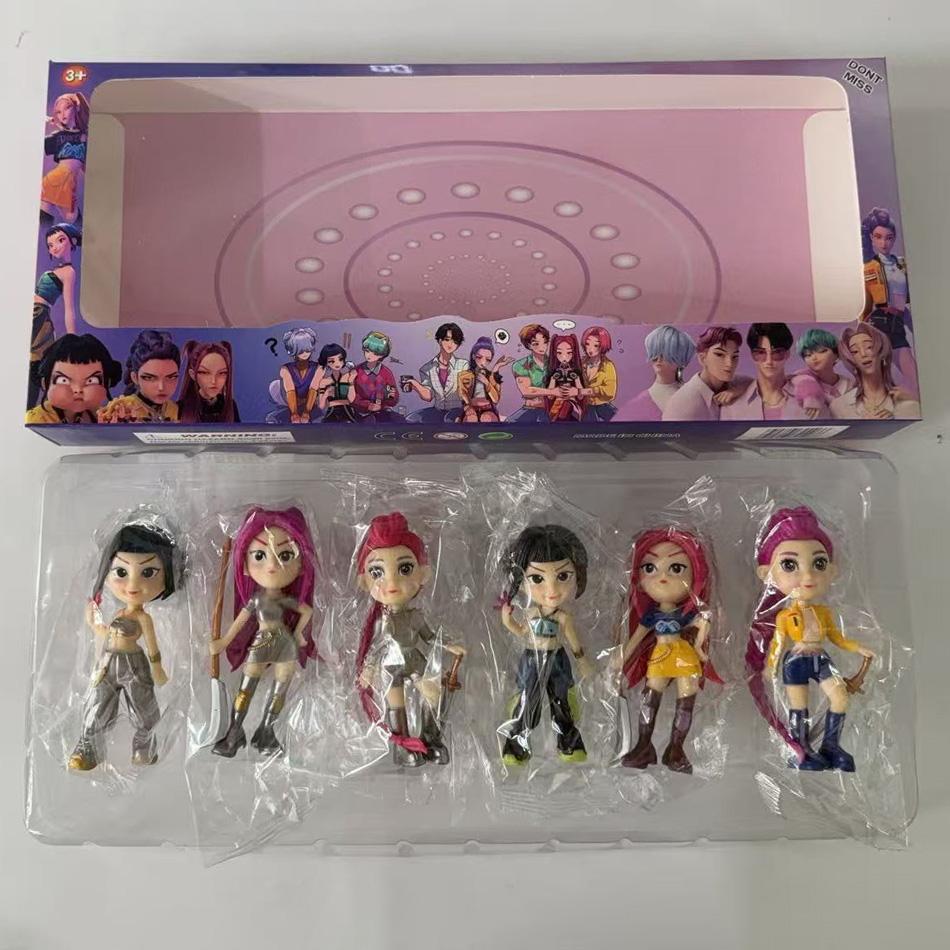 6 шт./Набор K-pop Охотники на демонов Набор фигурок Derpy Tiger Rumi Mira Zoey Sussy Куклы Коллекционные фигурки для фанатов Рождество