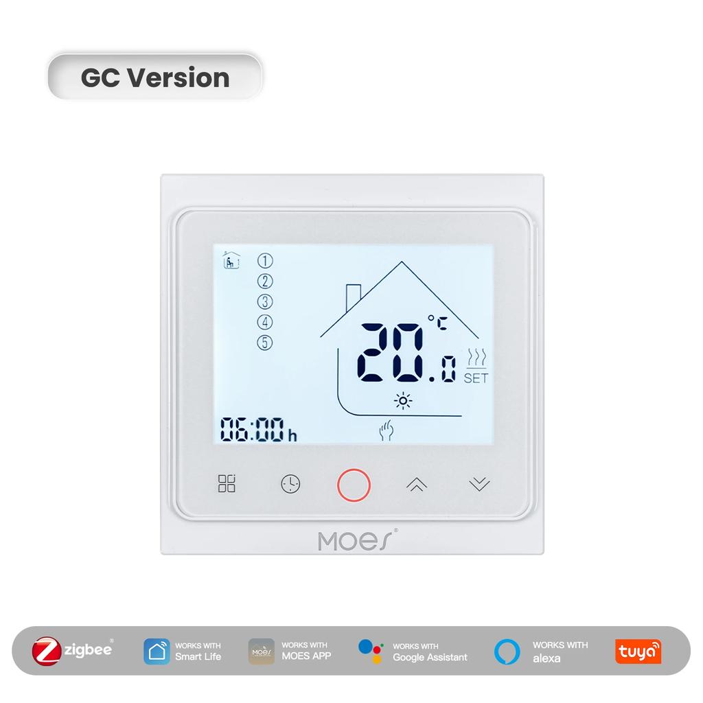 MOES Tuya ZigBee Умный термостат Контроль температуры в помещении Водяной/Электрический теплый пол Газовый котел Работает с Alexa Google Home