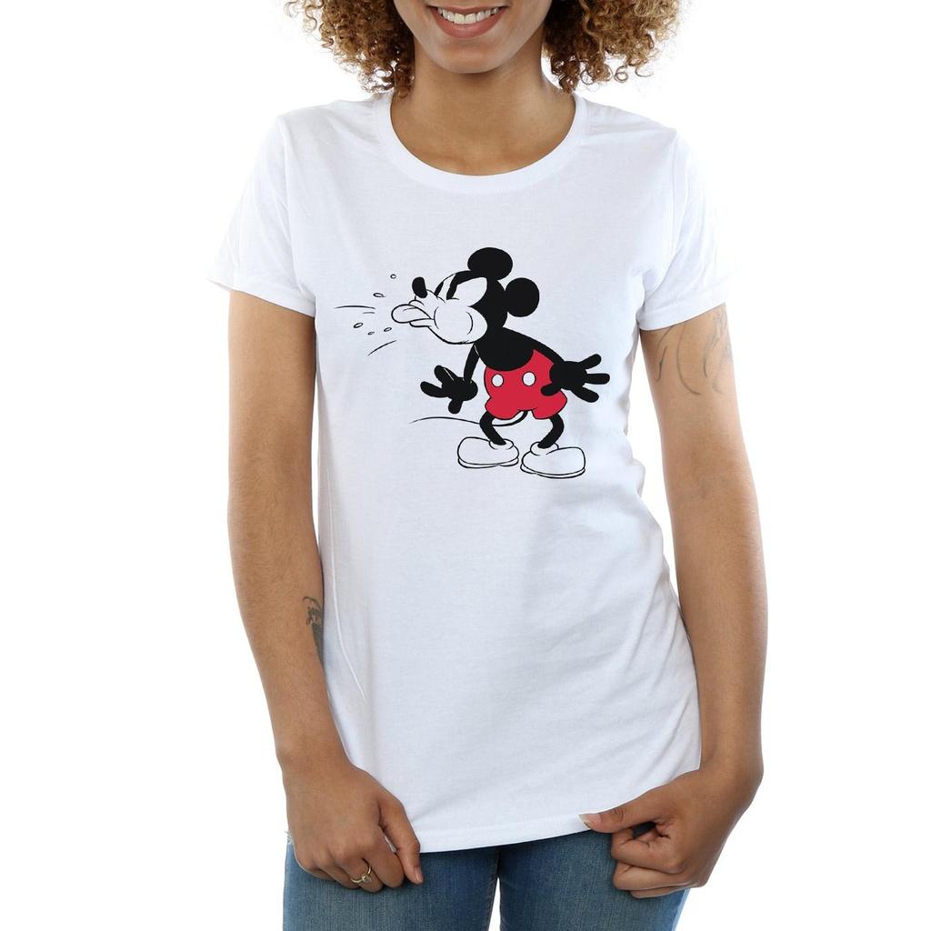 Disney Womens/Ladies Mickey Mouse Tongue Cotton T-Shirt