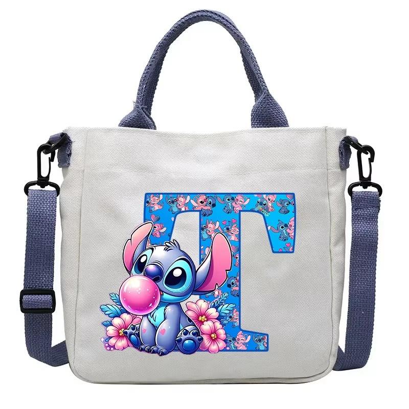 26 Letter Printed Student Canvas Bag Shoulder Bag Multi-Function Large Capacity Messenger Bag