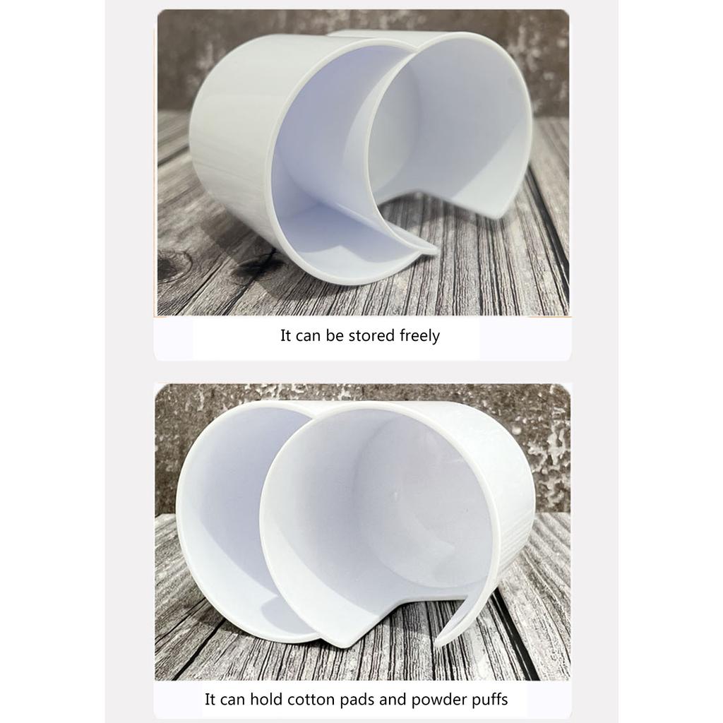 Duals Compartment Plastic Storage Container for Cotton Swabs and Makeup Pads Bathroom Countertop Organiser