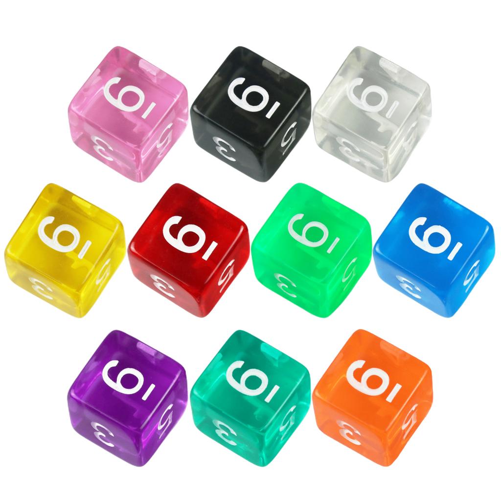 10 шт. D6 Кубики Многогранные Цифровые 1-6 Кубиков для Вечеринки Клуба Развлечений Настольная Игра
