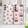 Милый корейский чехол для телефона Samsung Galaxy S22 S23 S24 S25 Plus Ultra S21 FE с вишневым бантом, прозрачный, мягкий, противоударный, задняя крышка