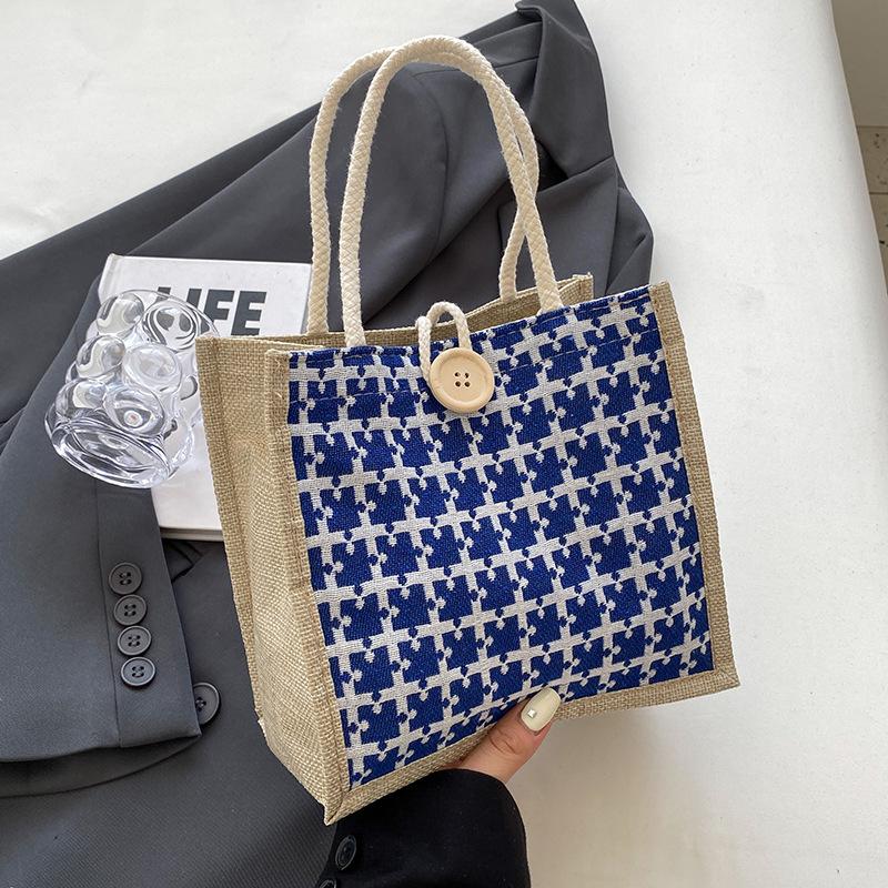 Новая летняя льняная сумка для женщин на работу и переноску ланч-бокса для модных льняных сумок