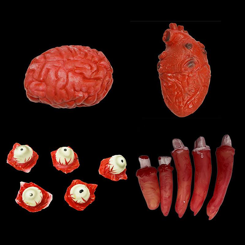 Halloween Horror Bloody Fake Brain Heart Props Lifelike Simulation Human Organ Decorations For Spooky Home Party Decorations