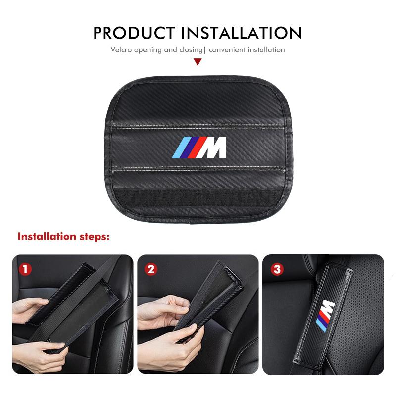 MLKH2 For BMW Leather Car Seat Belt Shoulder Cover Protection Accessories E30 E34 E36 E39 E46 E52 E53 E60 E61 E62 E70 E71 E83
