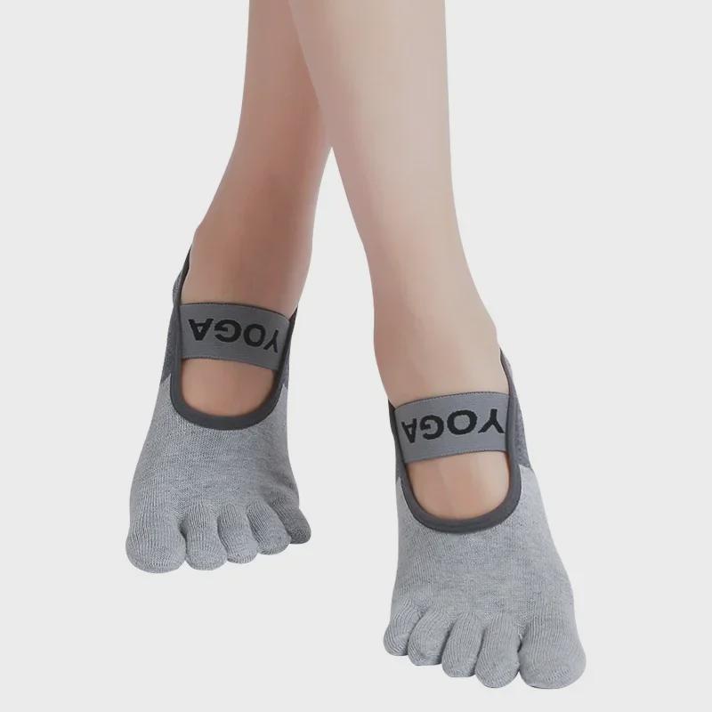 Женские нескользящие носки для йоги: Цветной, с раздвоенным носком, с широкой полосой, короткий хлопковый тюбик