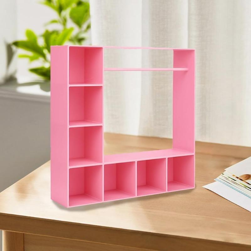 Шкаф для кукольной одежды для Лабубу, Аксессуары для кукол для одежды Лабубу, Кукольный гардероб Аксессуары для кукольного домика для кукол 15/17 см Одежда с 10 вешалками