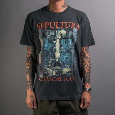 Винтажная футболка Sepultura Chaos AD 90-х, унисекс, с коротким рукавом, размеры S-5XL AHN02018